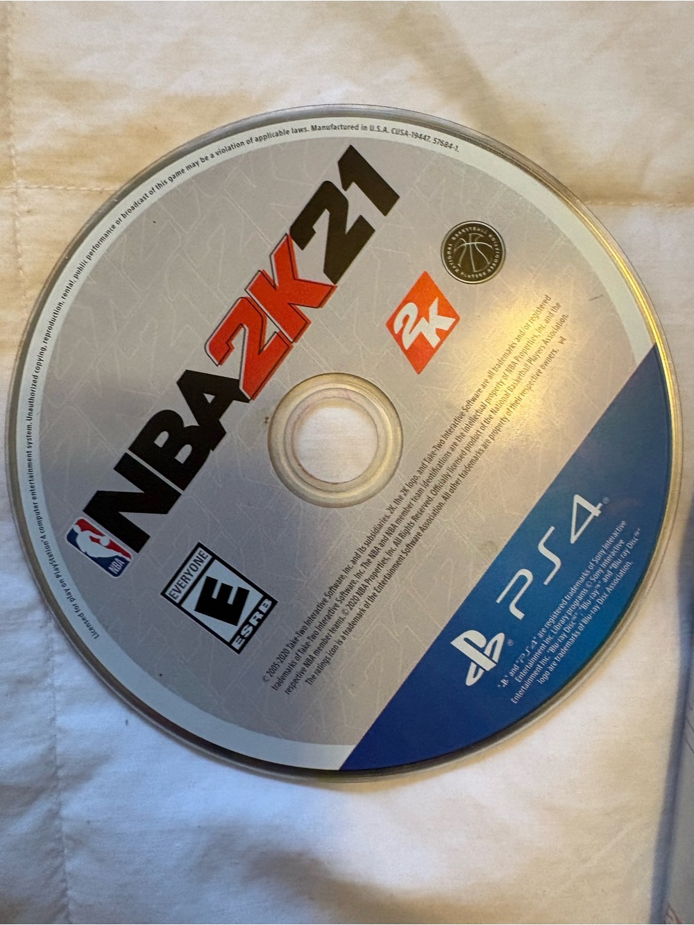 NBA 2K21 PS4 Game Disc